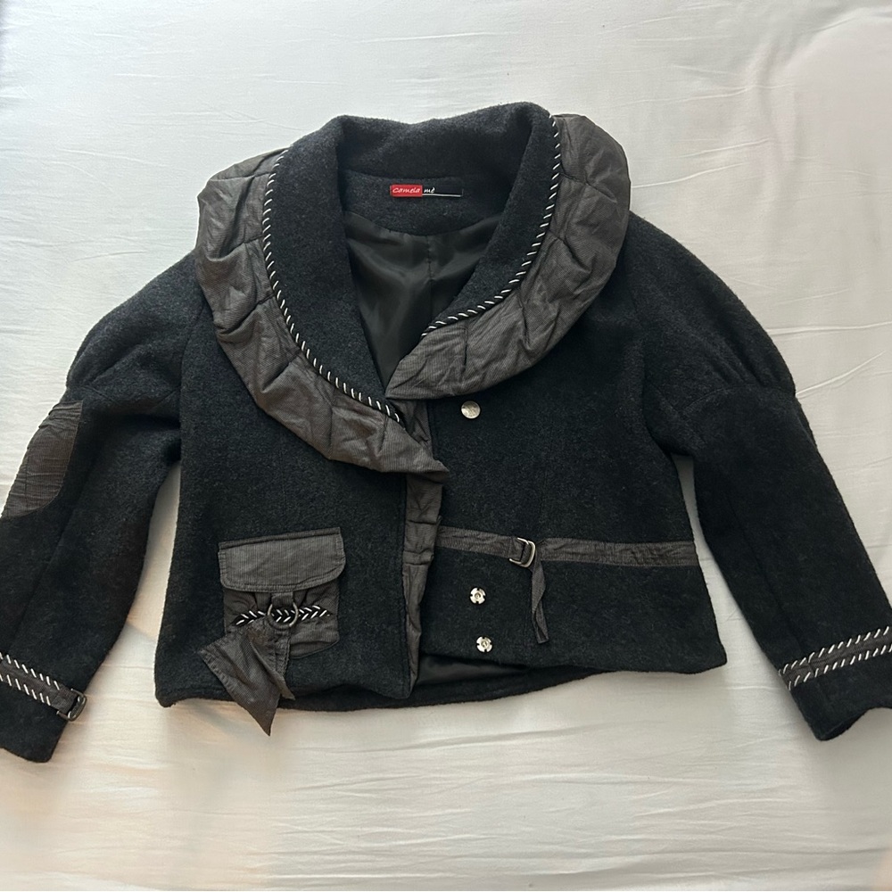 Chic Black and Gray Kids Blazer